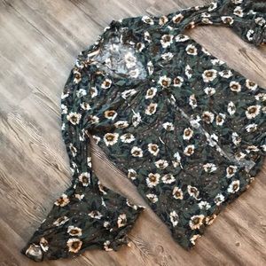 bell sleeve free people shirt dress